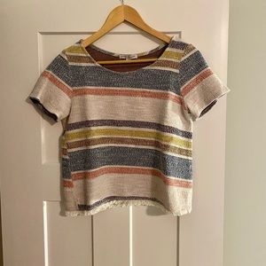 Cropped Boxy Textured Shortsleeved Shirt